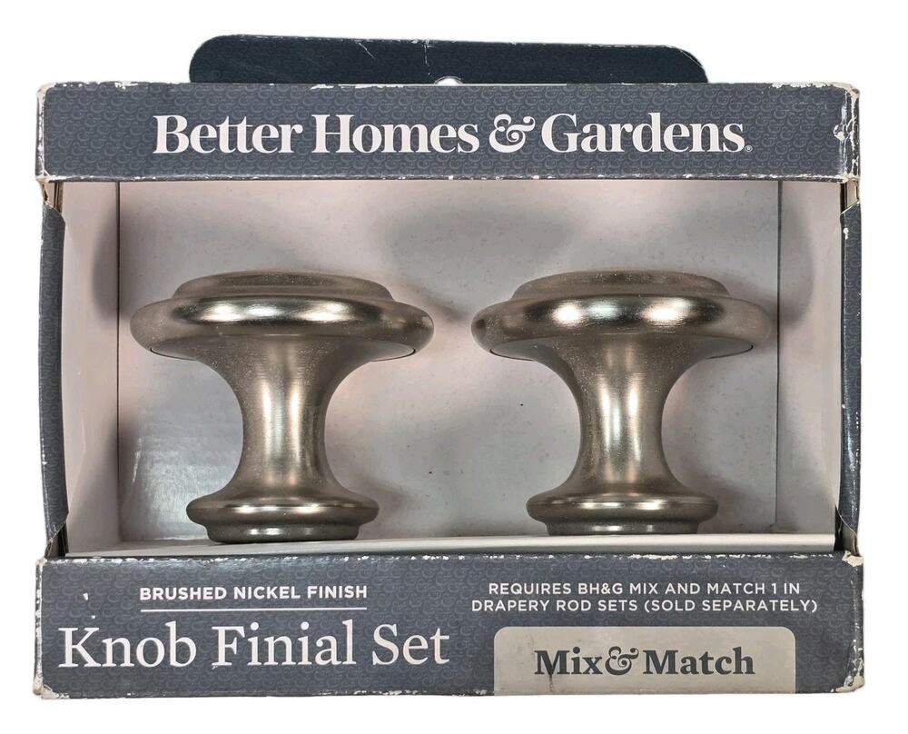 Better Homes & Gardens Brushed Nickel Mix & Match Knob Finial Set